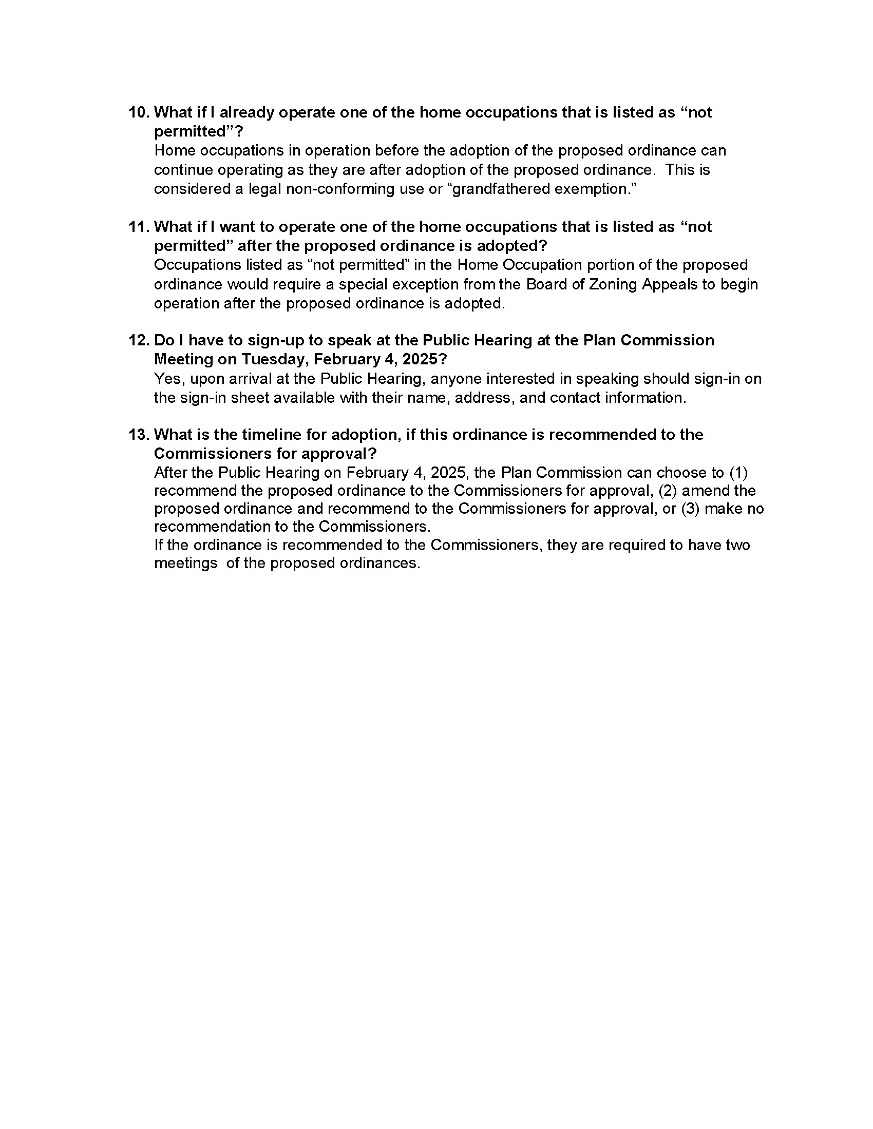 Proposed Zoning Ordinance Frequently Asked Questions Page 2